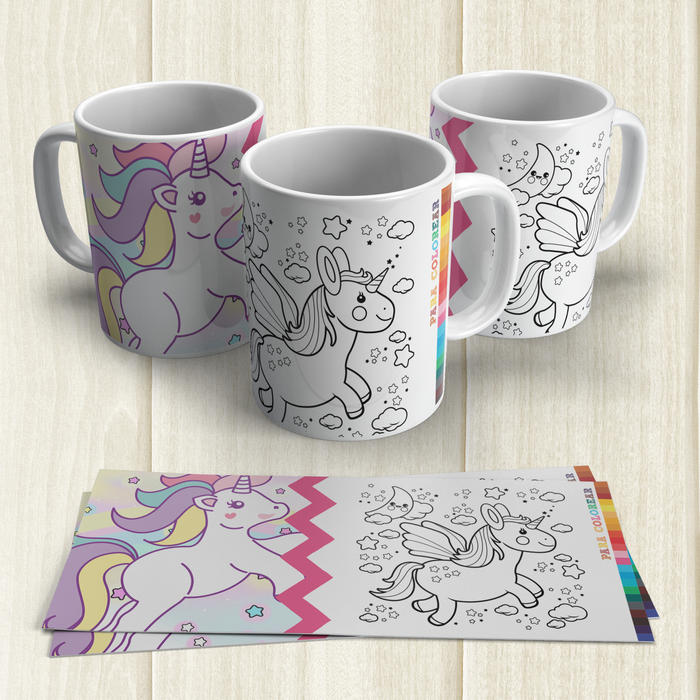 Taza Pintable Unicornio