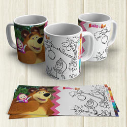 Taza Pintable Masha y el oso